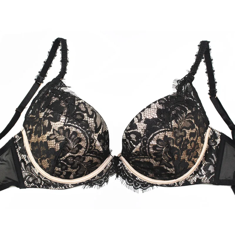 Mierside-Sexy Lace Floral Estilo Lingerie para Mulheres, Push Up Bras, Roupa Interior Feminina, Bralette, 30-44 Cup, A-H