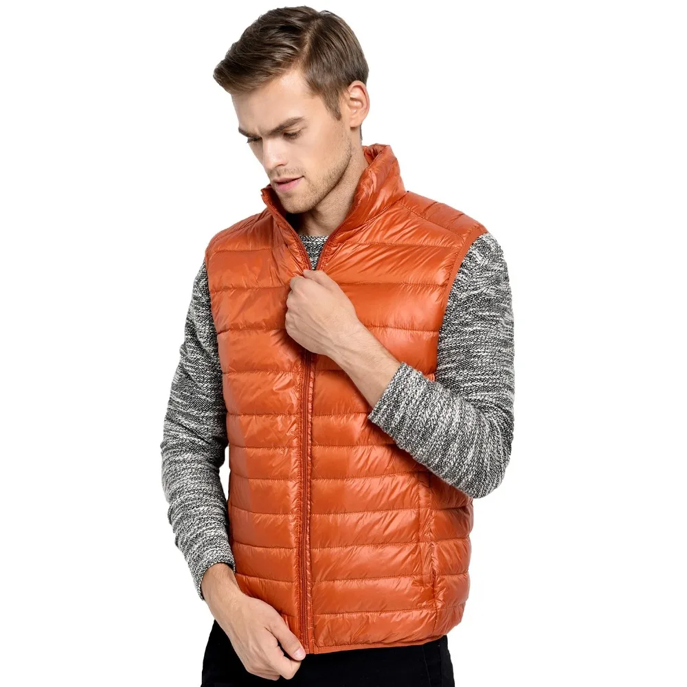 NewBang Brand Men\'s Waistcoat Ultra Light Down Vest Men Lightweight Waterproof Sleeveless White Duck Down Male Slim Gilet