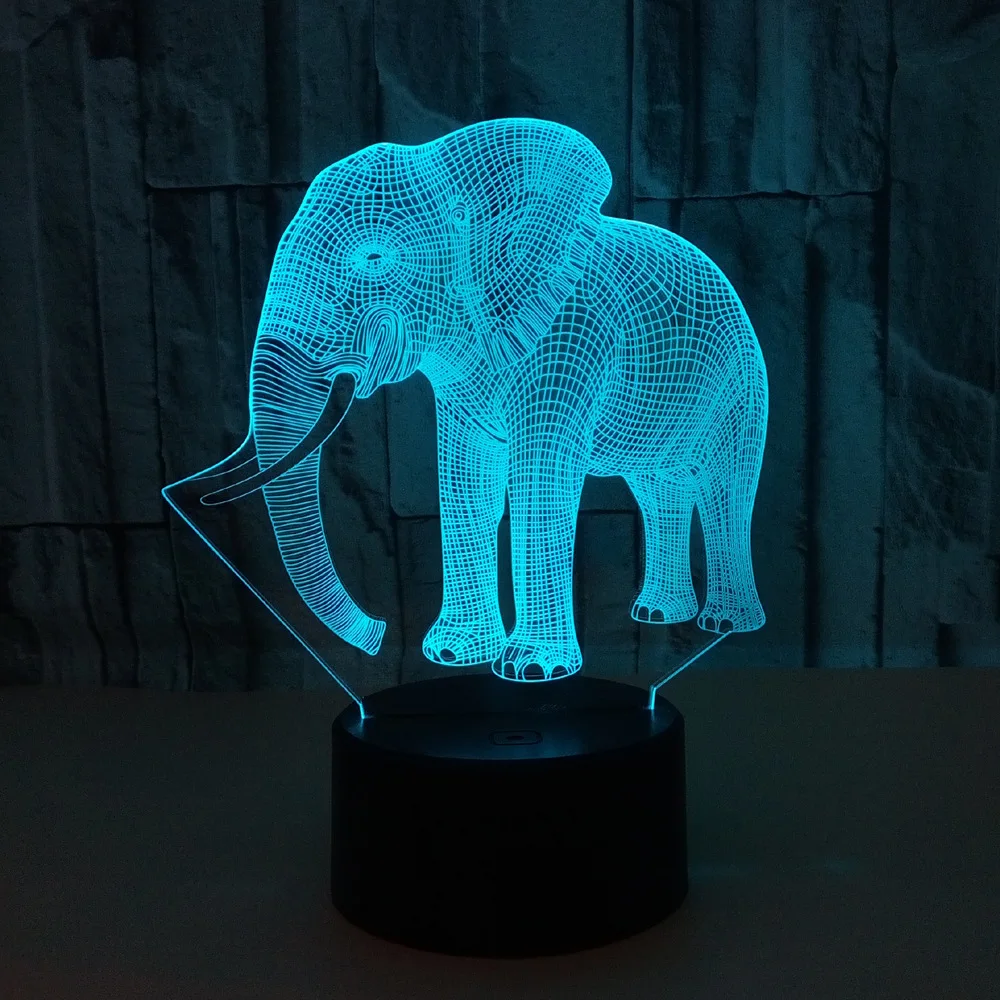 New Elephant 3d Lamp Acrylic Visual Usb Small Night Light Kids Room Light Novelty Luminaria Usb Led Light Lamp