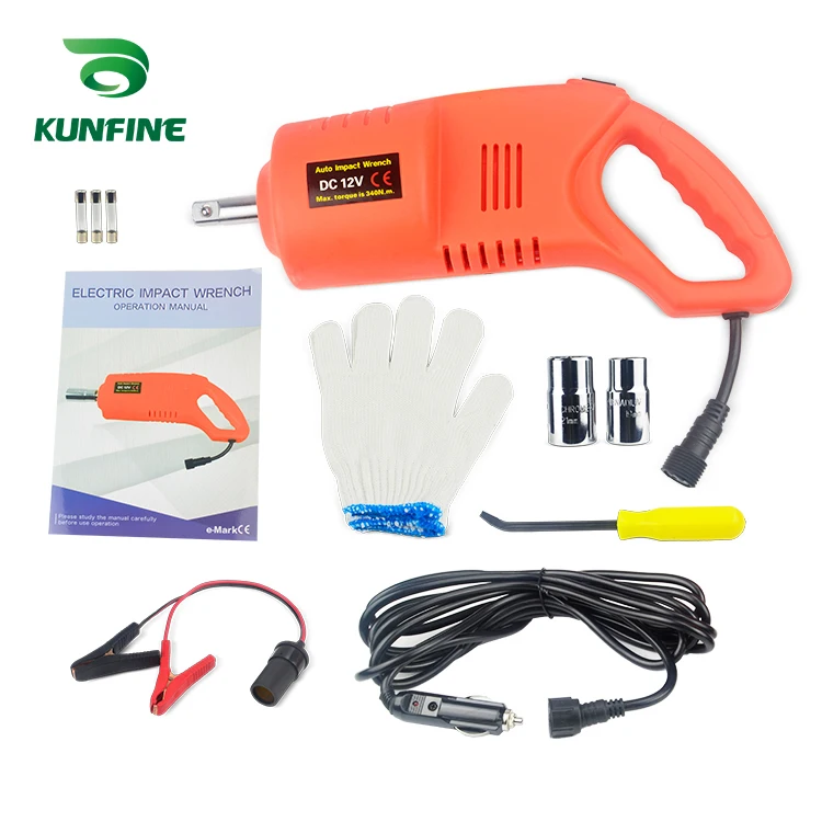 

KUNFINE Electric Wrench Impact Socket Wrench DC12V Max.Torque 480N.M Hand Drill Installation Power Tools