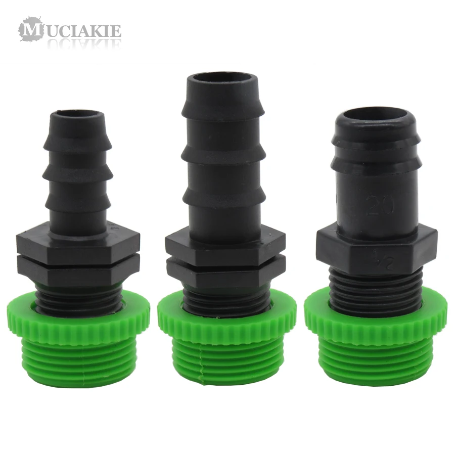 

MUCIAKIE 2PCS DN16 DN20 Barb Connector to1/2'' Male Thread Convert to 3/4'' Male Adapter Hose Tubing Garden Irrigation Adaptors