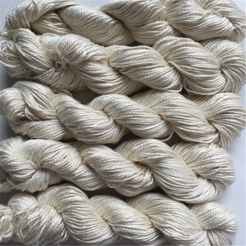 500g 5pieces/lot hank pure silk yarn natural white color  undyed yarn silk yarn for knitting hand knitting silk yarn