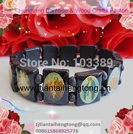 

black wooden religious bracelet