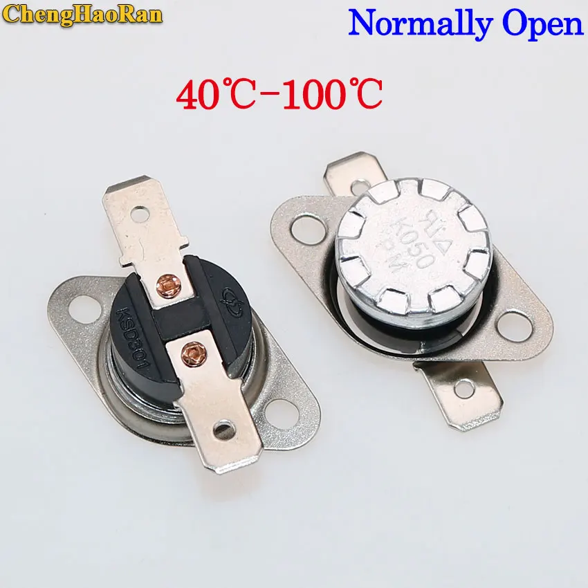 

ChengHaoRan KSD301 250V10A Normally Open NO Thermostat Temperature Thermal Control Switch DegC 40 45 50 60 70 75 80 85 90 95 100