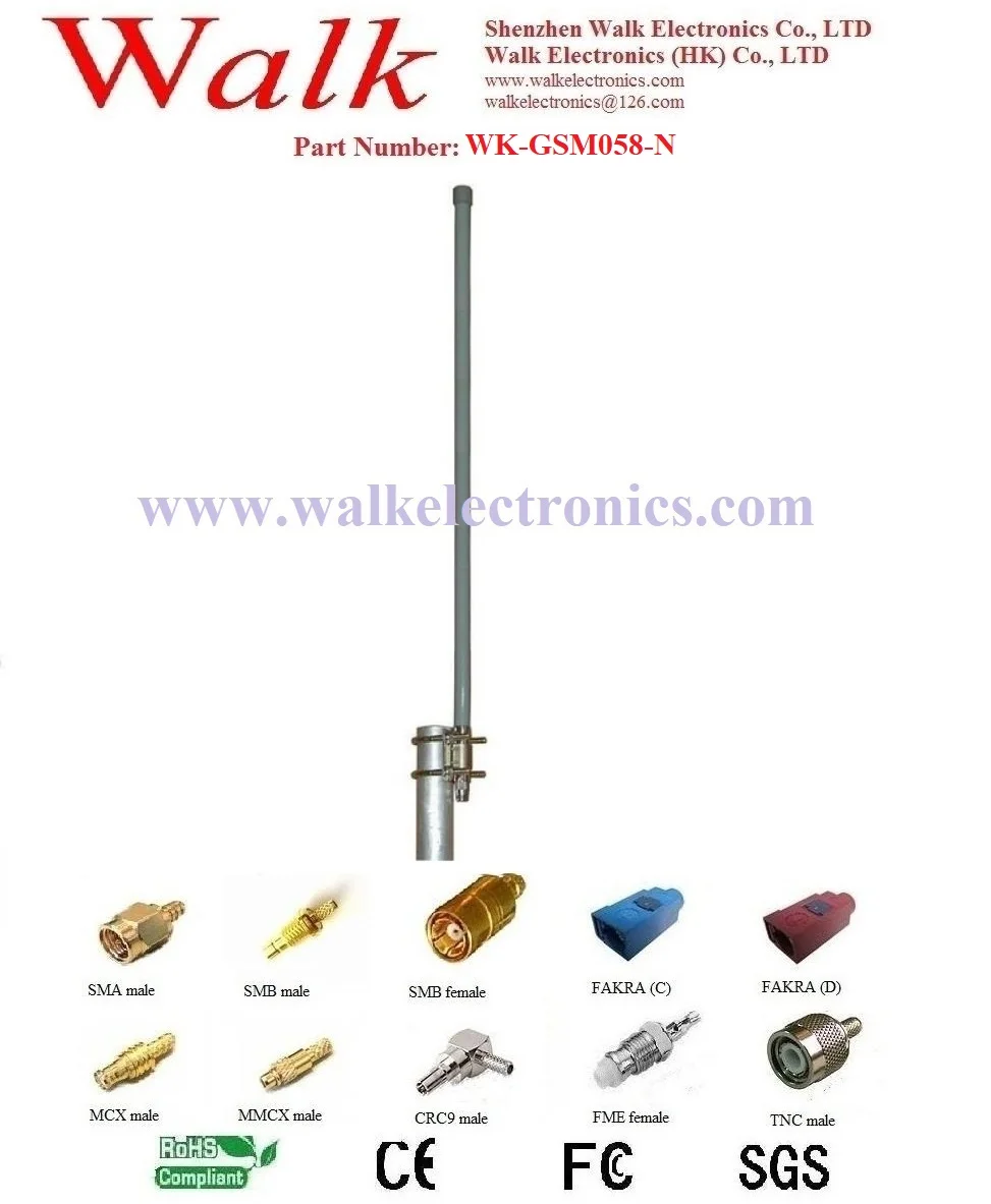 60cm 9dbi high gain gsm fiber glass antenna N male weather proof bracket mount gprs 2g quad band glass fiber antenna