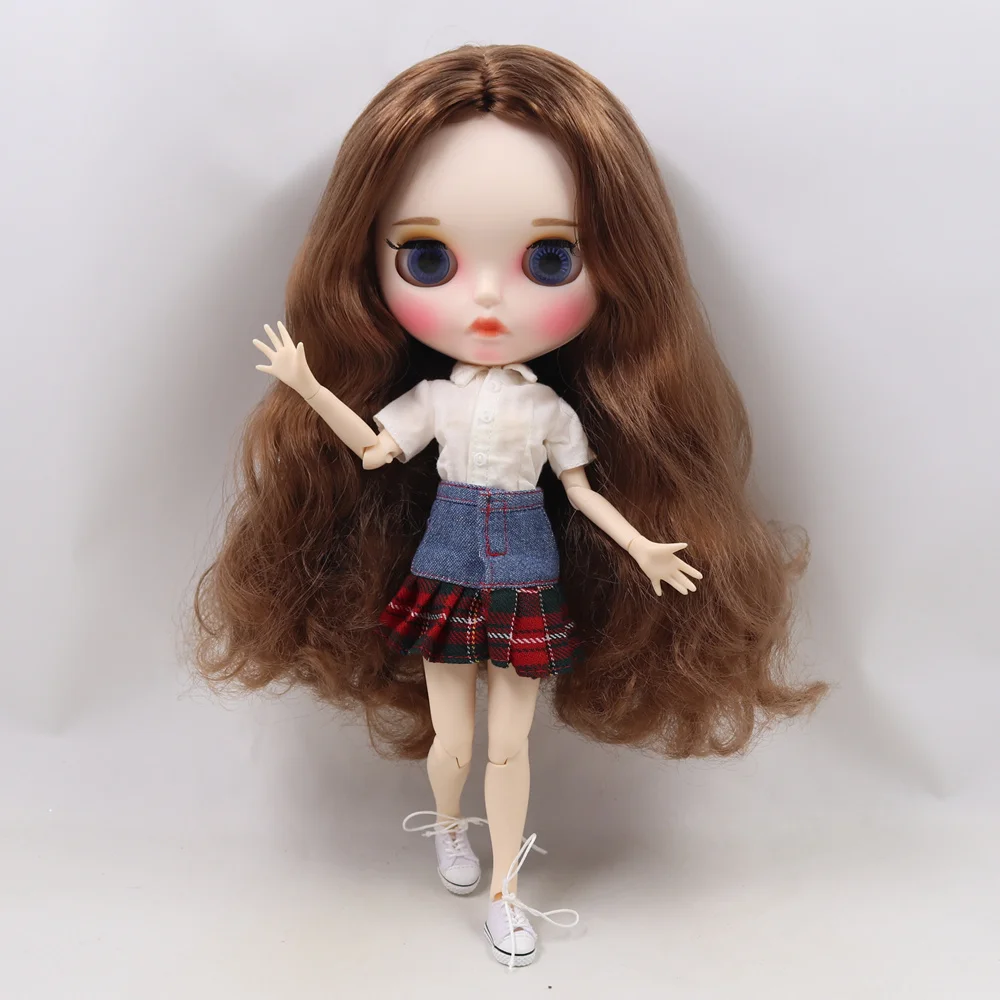 ICY Factory 1/6 DBS bjd joint body cute wild brown long curly hair new matte face with eyebrows Lip gloss SD bjd Gift toy