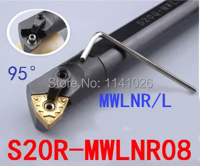 S20R-MWLNR08 20mm Lathe Cutting Tools CNC Turning Tool Lathe Machine Tools Internal Metal Lathe Tool Boring Bar Type MWLNR/L