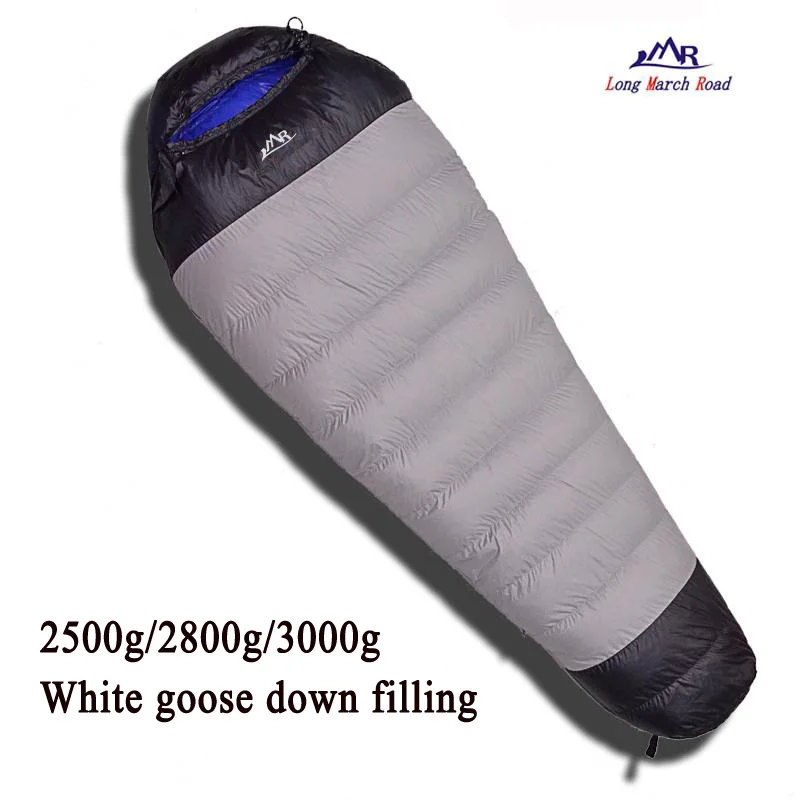 LMR Comfortable White Goose Down Filling 2500g/2800g/3000g Can Be Spliced Camping Sleeping Bag Slaapzak