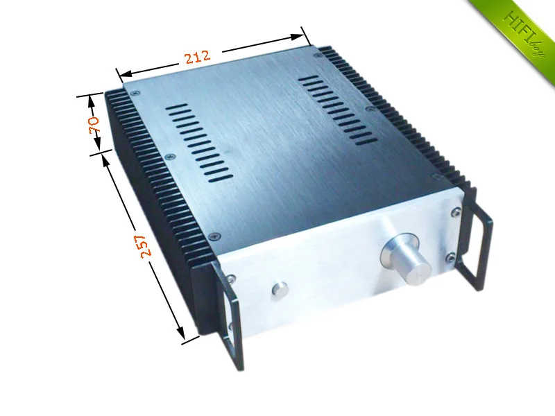 2107 Aluminum Chassis Shell For Audio Amplifier DAC Mini AMP Case PSU Enclosure 212*70*257mm