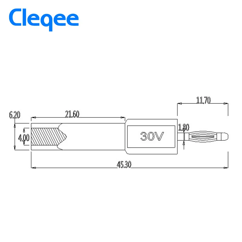 Cleqee P7020 2 шт./компл. 2 мм штекер-4 мм разъем типа «банан» для тестовых щупов динамиков, конвертер, разъемы, 30 в, 10 А