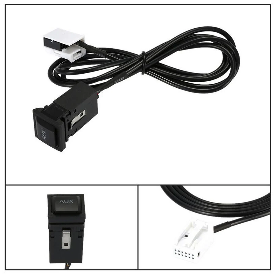 1 Set AUX Switch Plug Adapter + Connection Harness Cable For VW Scirocco Jetta 5 Golf mk5 mk6 RCD510 RNS315