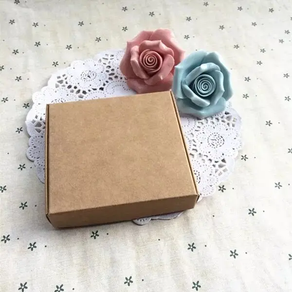 100Pcs Kraft Paper Gift Packaging Box Custom Carton Cardboard Box Handmade Soap Jewelry Candy Packages Paper Box Small