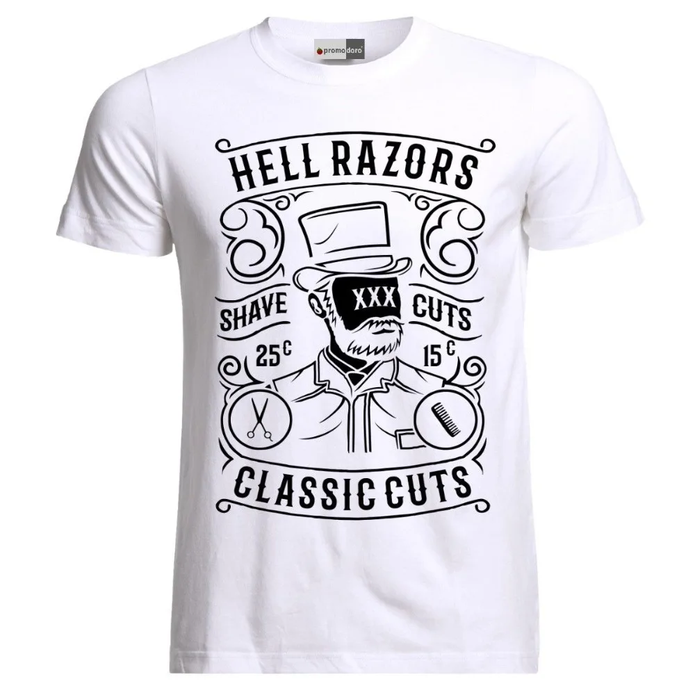 Brand Clothes Summer 2019 Vintage Hell Razors Barber Shop Hair Stylist Beard Funny T-Shirt