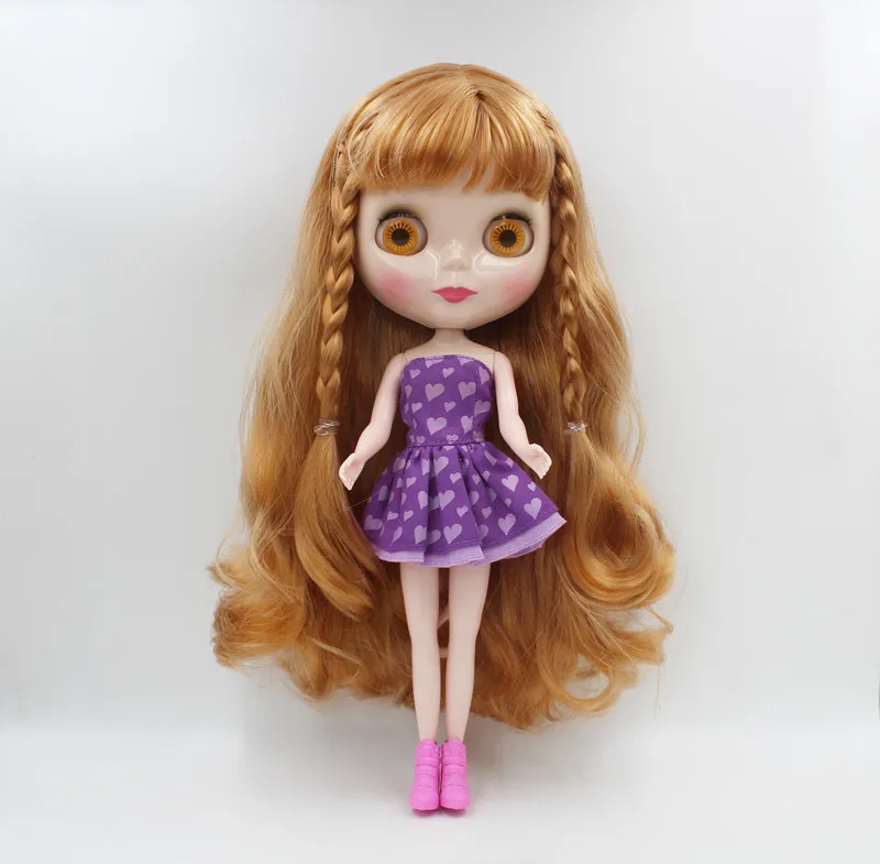 

Free Shipping big discount RBL-539 DIY Nude Blyth doll birthday gift for girl 4colour big eye doll with beautiful Hair cute toy