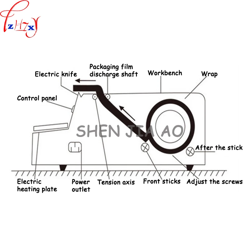 MW-450 kunststoff wrap maschine supermarkt gemüse und obst haftenden film Da Baoji kunststoff film schneiden maschine 220 V 370 W 1 pc