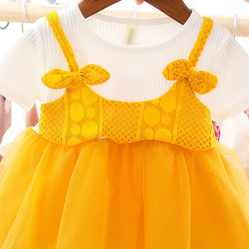 0-2Y Summer Newborn Baby Girl Clothing Cute Toddler Girls Dress Cotton Mesh Princess Party Birthday Costume Infant Kids Sundress