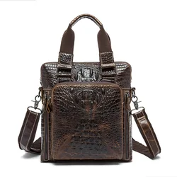 crocodile Genuine Leather Bag Men Bag Cowhide Men Crossbody Bags Men's Travel Shoulder Bags Tote ipad Briefcases Handbag