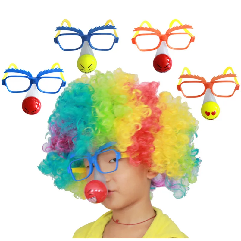 10pcs/lot Fashion Plastic Led Assorted Colors Adult Large Clown Glasses Lovely Safety Fancy Dress Accessory Free Delivery