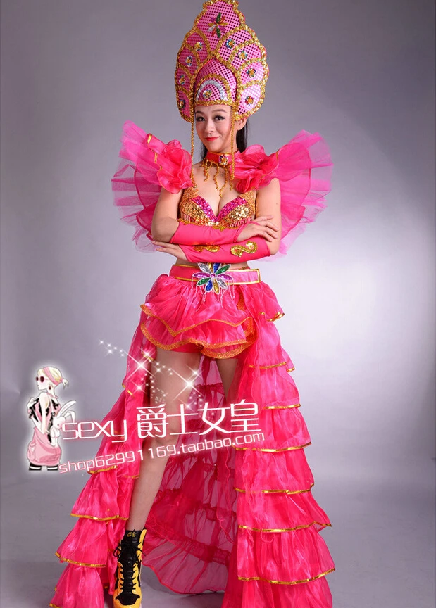 Brazil women Opening show Costume sexy performance wear national dance clothing set Feather headdress nightclub singer dancer