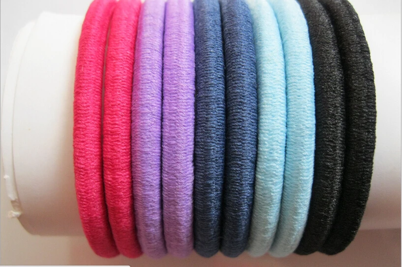 5000 PCS 3mm Mix Color Thick Elastic  Hair Bands Ponytail Bobbles Hair Elastics Bobbles Girls Hair Bands Ponios Mix Thick Band