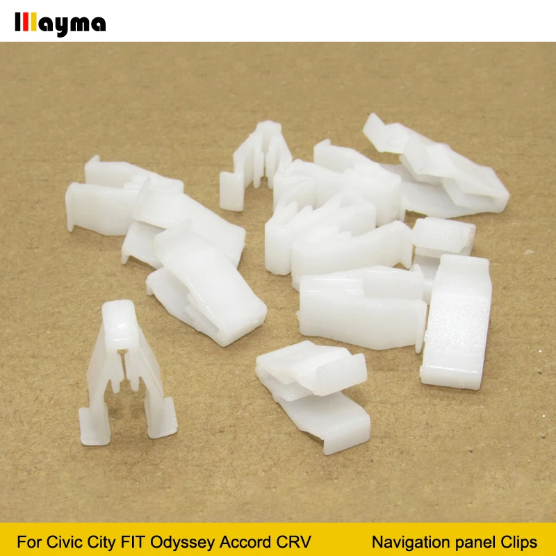 20pcs Plastics clips For Honda Civic City FIT Odyssey Accord CRV Central control navigation panel instrument buckle clips