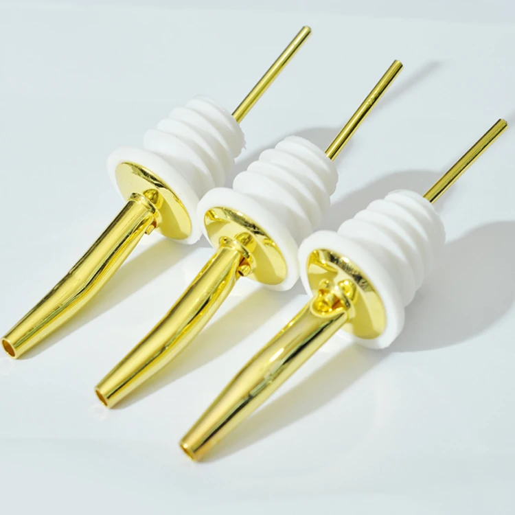 100pcs New arrival gold color stainless steel bottle caps liquor spirit wine pourer wine bottle stopper wen6454