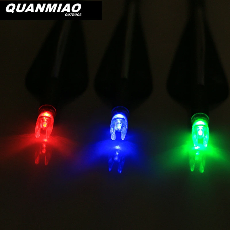 9PCS Compound Bow For ID 6.2mm Arrow Nock Lighted Bowstring Activated 3color LED lighted Archery Hunting Arrows