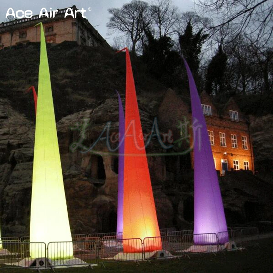 Inflatable Cones Air Column Cone Pillars with Colorful and Changeable LED Lights for Events Decoration Carpet Entrance