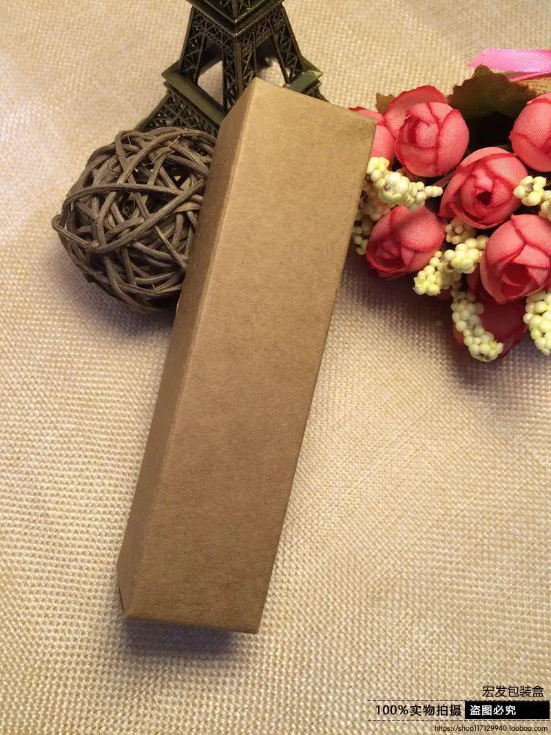 

DHL 800Pcs 2*2*7cm Brown Kraft Paper Lipstick Perfume Cosmetic Nail Polish Gift Event Packaging Box Essential Oil Bottle Boxes