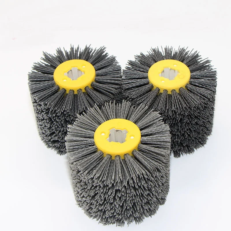 New 1pcs Cross core Abrasives Wire DuPont Drum Wheel Brush for Wooden Furniture Burnishing Polishing Striping Drawing