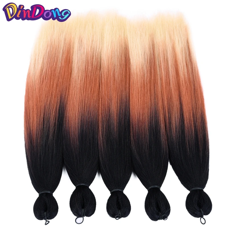 DinDong Pre Stretched Ombre Easy Jumbo Synthetic Braiding Hair Crochet Purple Hair Extensions More Lighter Jumbo Braid