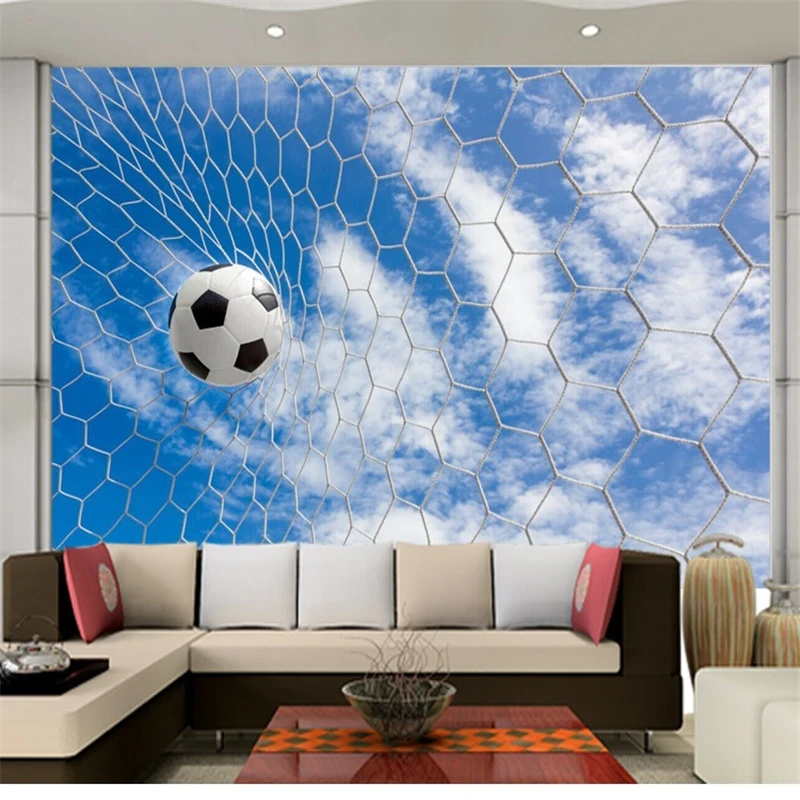 beibehang Custom wallpapers sports football stickers wall stickers living room TV background large murals papel de parede