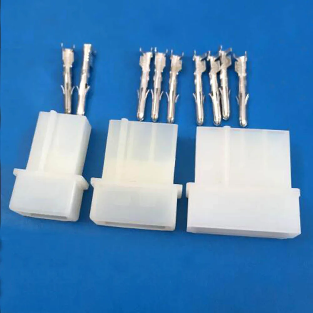 5 Sets 5.08mm 2/3/4 Pin Nylon Male/Female 8981 IDE Power Connector Kits+Straight Pin Welded Blanks+Terminal for 18-24AWG Wire