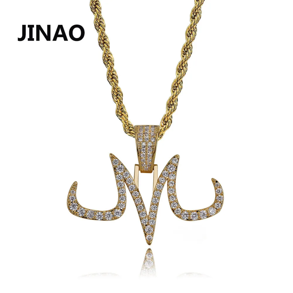 JINAO New Hip Hop Majin Pendant Necklace Micro Pave Zircon Iced Out Animal Jewelry Man Women Gift