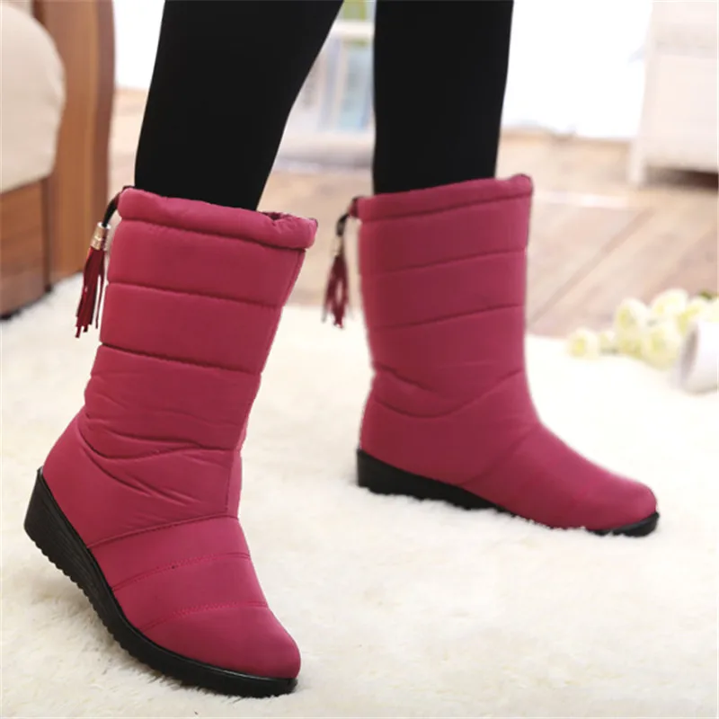 New Women Boots Waterproof Down Winter Boots Female Warm Ankle Snow Boots Ladies Shoes Woman Winter Shoes Heels Botas Mujer