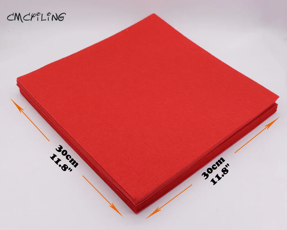 Feltro rosso 3mm, tessuti in poliestere per decorazioni fai-da-te Scrapbooking,Fieltro,Feltro, tessuti CMCYILING