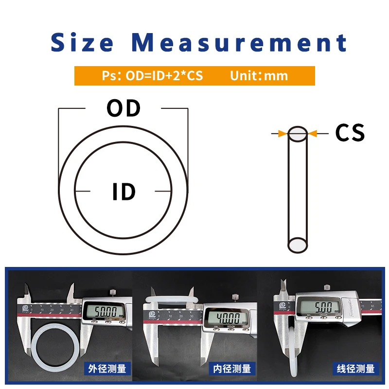 Thickness CS3.1/4/5.7mm White VMQ O-ring cross section silicon rubber sealing gasket rubber washer wholesale in specifications