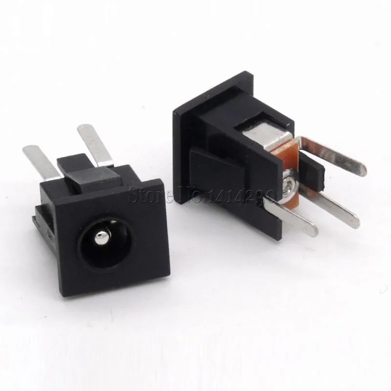 10PCS DC-068 5.5x2.1mm 5.5x2.5mm DC Power Socket Square Panel Installation Charging Socket