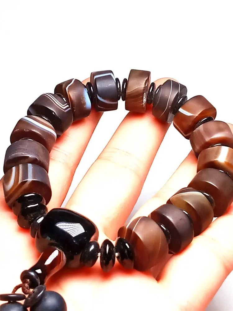 Koraba Fine Jewelry Fashion Hand-knitted Natural Agate Chalcedony Beads Elastic Bracelets Bracelets Free Shipping