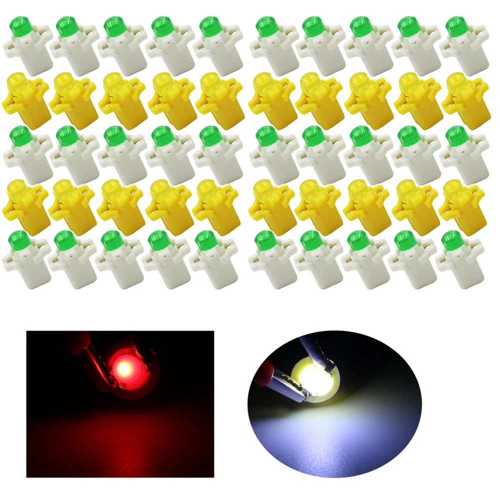 

YSY 100 шт. B8.3D COB 1SMD 12В B8.3 D лампа накаливания на панель приборов предупреждающий индикатор внутренний свет клиновидный Световой прибор