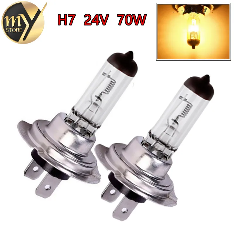 2pcs H7 24V 70W 4300K Yellow Fog Halogen Bulb light running Car Head Light Lamp car styling car light source parking day