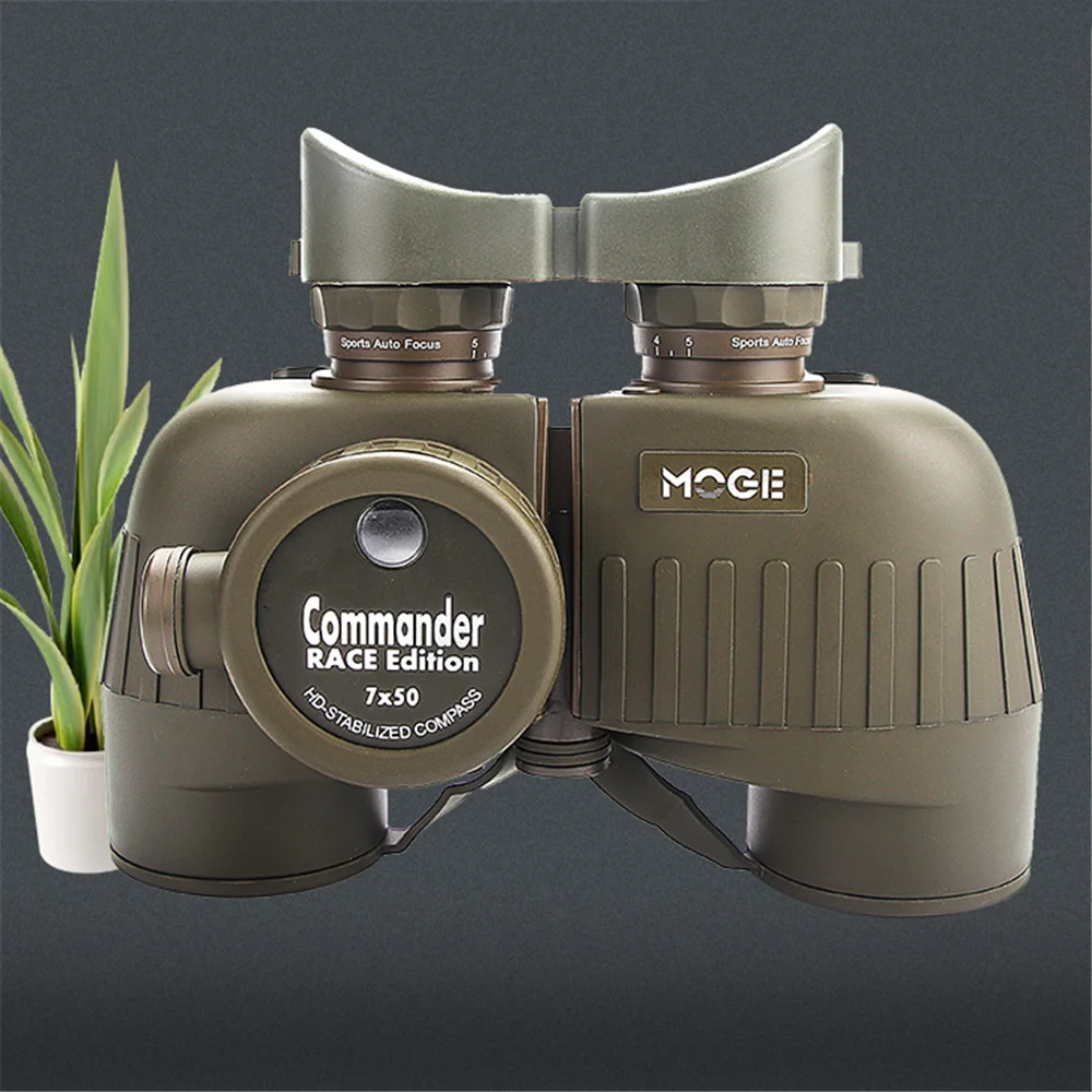 

MOGE 7x50mm Large Diameter Electronic Compass Binoculars Nitrogen-filled Waterproof Nautical Compass Light Ranging Telescope