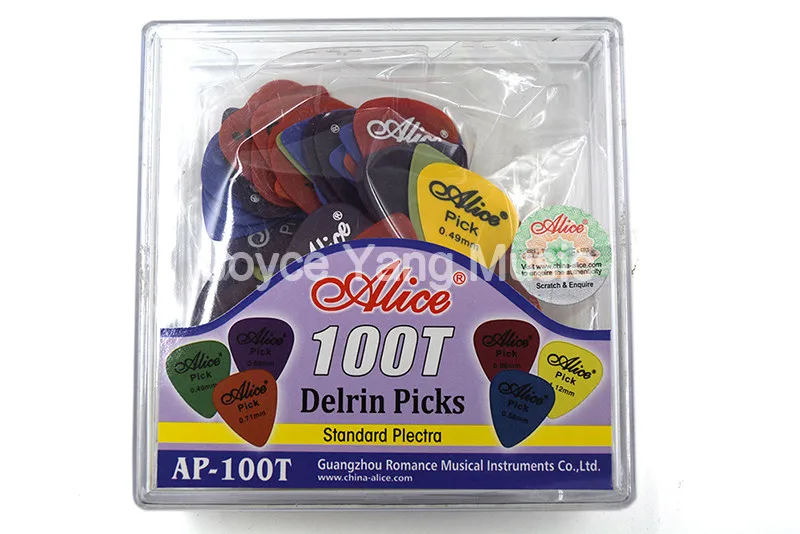 Alice AP-100T Delrin Guitar Picks Plectrums Standard Plectra With Plastic Box Case 0.49/0.58/0.71/0.89 mm