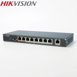 HIKVISION DS-3E0109P-E Switch PoE non gestito 8 porte 10/100 Mbps materiale metallico per telecamere IP 8CH NVR e CCTV 802.3at 802.3af