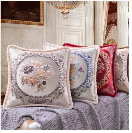 

European jacquard cushion cover pillowcase decorative vintage pillow covers home decoration