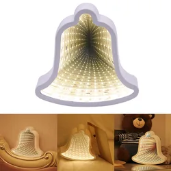 LED light New 3D mirror tunnel light creative unicorn shape mirror lamp dressing table bedroom decoration decoration