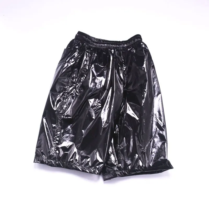 Fashion Men Shiny Metallic Shorts Night Club Dancing Wear Sexy Shorts Plus size 8XL Summer Motorcycle Metallic Short Pants X9097