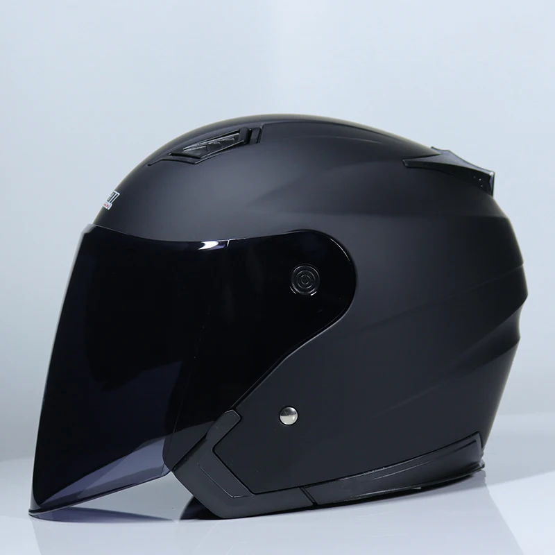 Brand Jiekai motorcycle helmet Four season unisex electric Scooter motos half helmets double visor