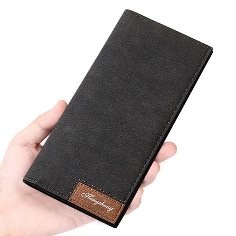 Hot Sale Soft Leather Thin Wallet For Men Long Man Purse Slim Men\'s Card Holder 4 Colors