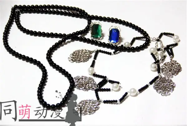 Black Butler Undertaker Cosplay Chain+Necklace+Ring Set Cosplay Accessorie Prop